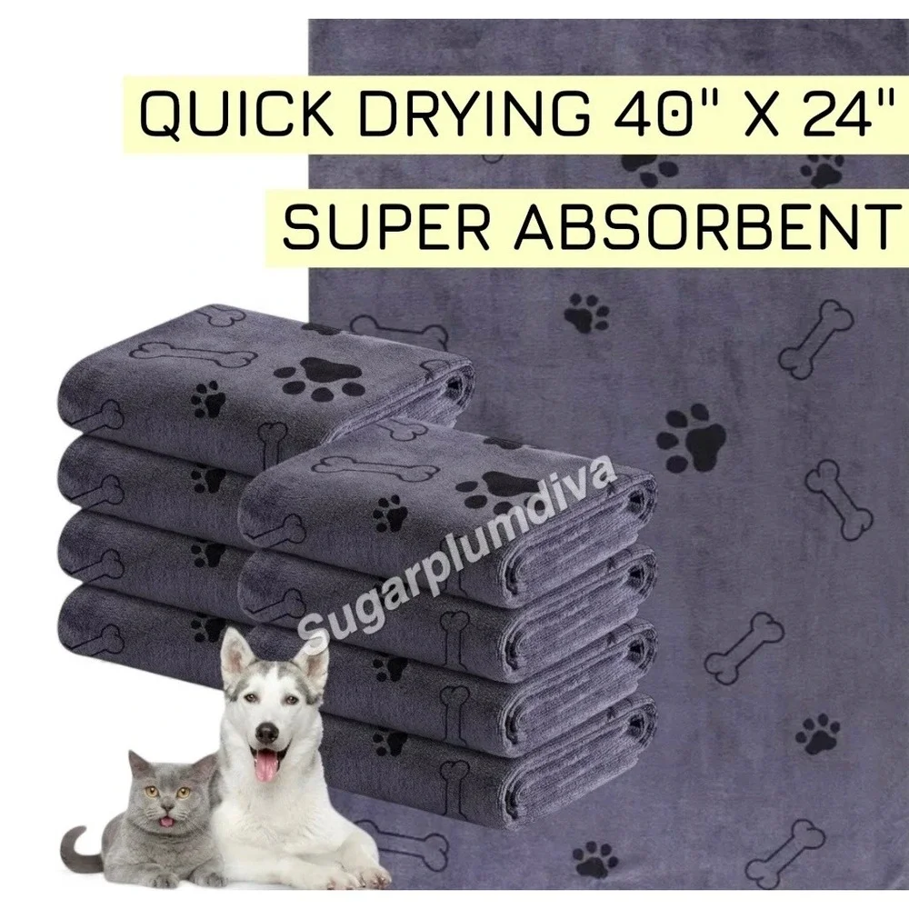 Super Absorbent Microfiber Pet Quick Drying Towels LARGE 24'x40'‎ Super Soft 4pk